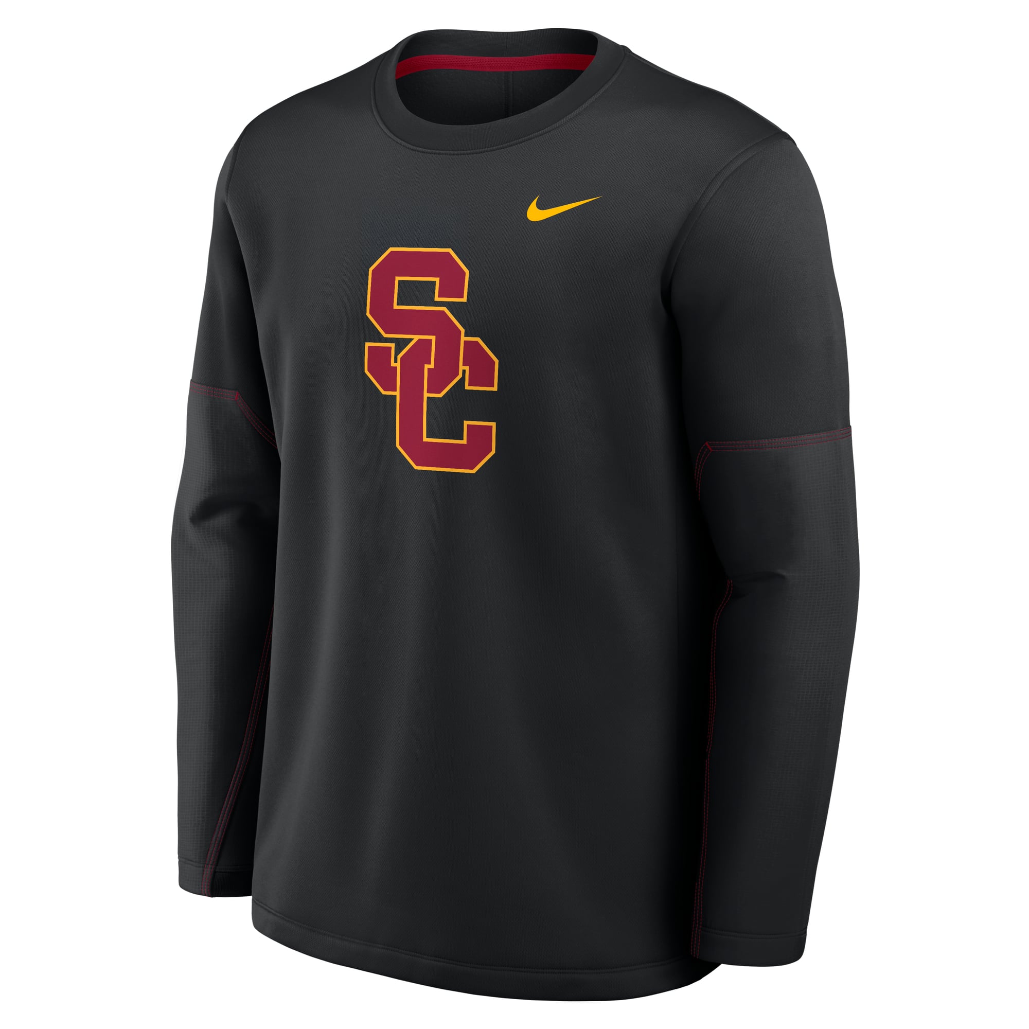 Haut à manches longues Nike USC Trojans 2026 Sideline Coaches Therma-FIT noir pour homme